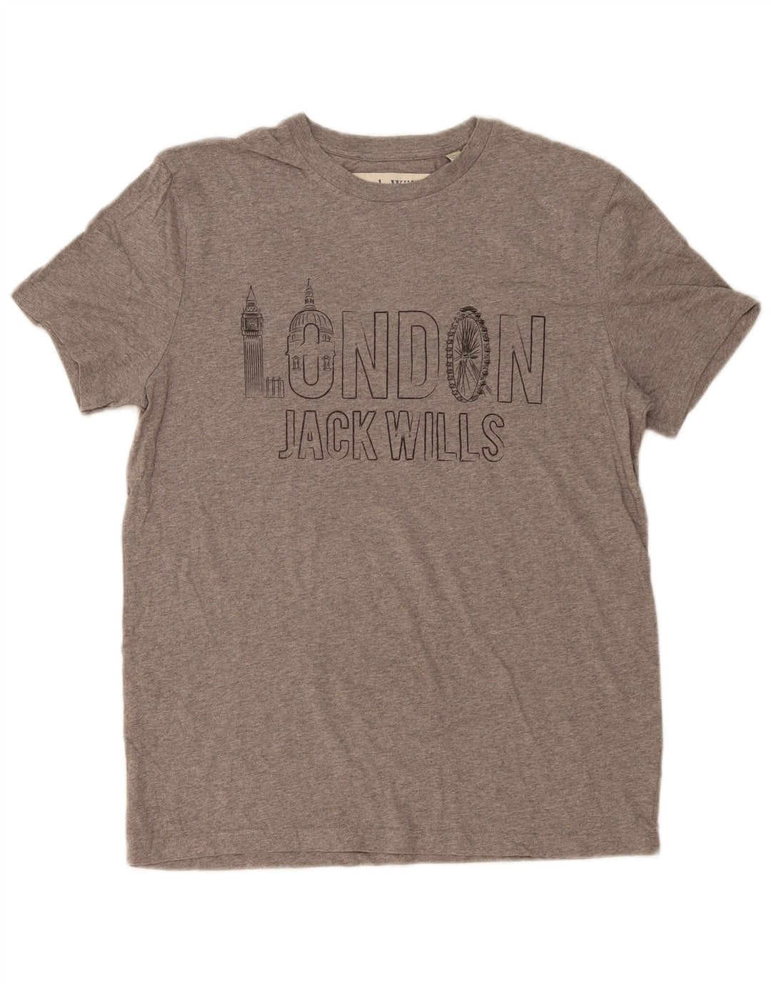 Ανδρικό γραφικό μπλουζάκι JACK WILLS Τοπ μεσαίου γκρι βαμβακερό