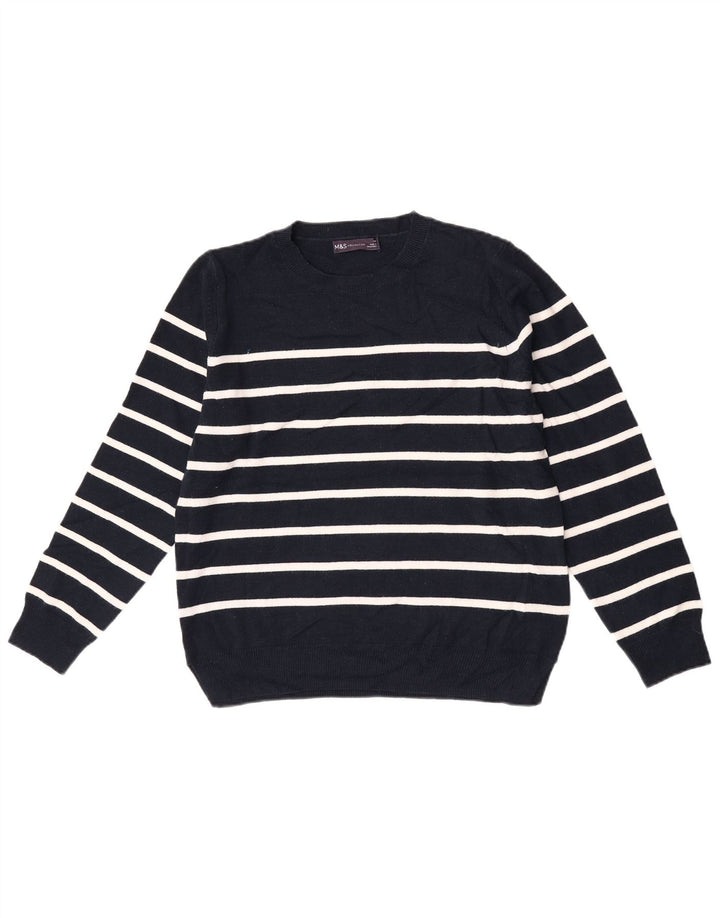 Marks & Spencer Γυναικείο πουλόβερ με λαιμόκοψη UK 14 Medium Navy Blue
