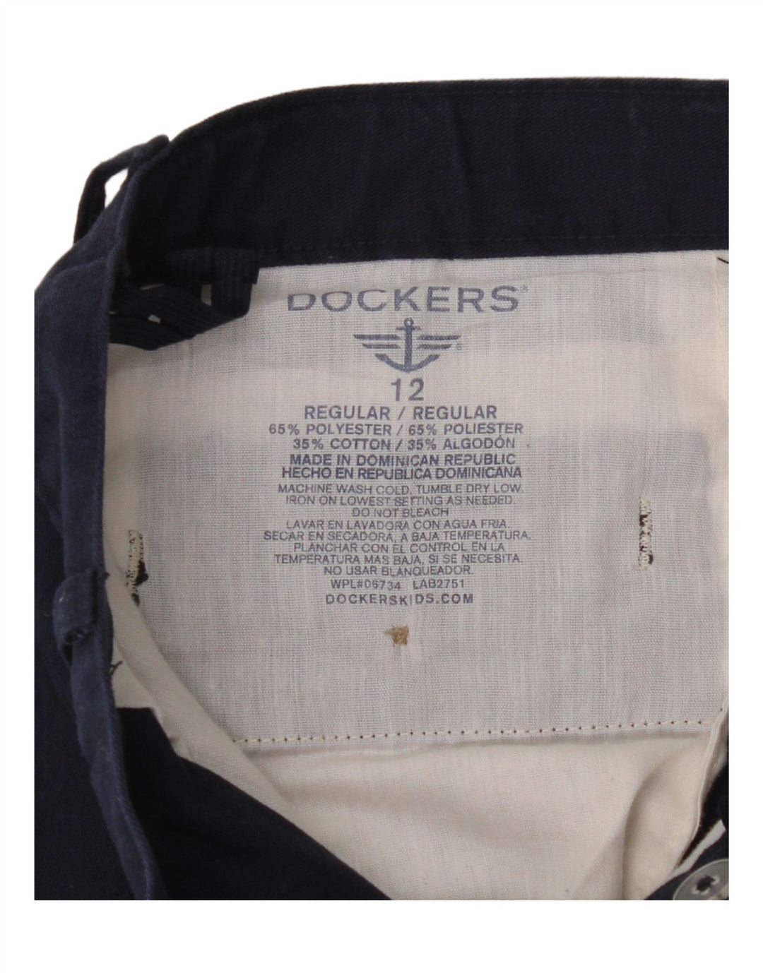 DOCKERS Boys Regular Chino Shorts 11-12 Years W26 Navy Blue Polyester Vintage Dockers and Second-Hand Dockers from Messina Hembry 
