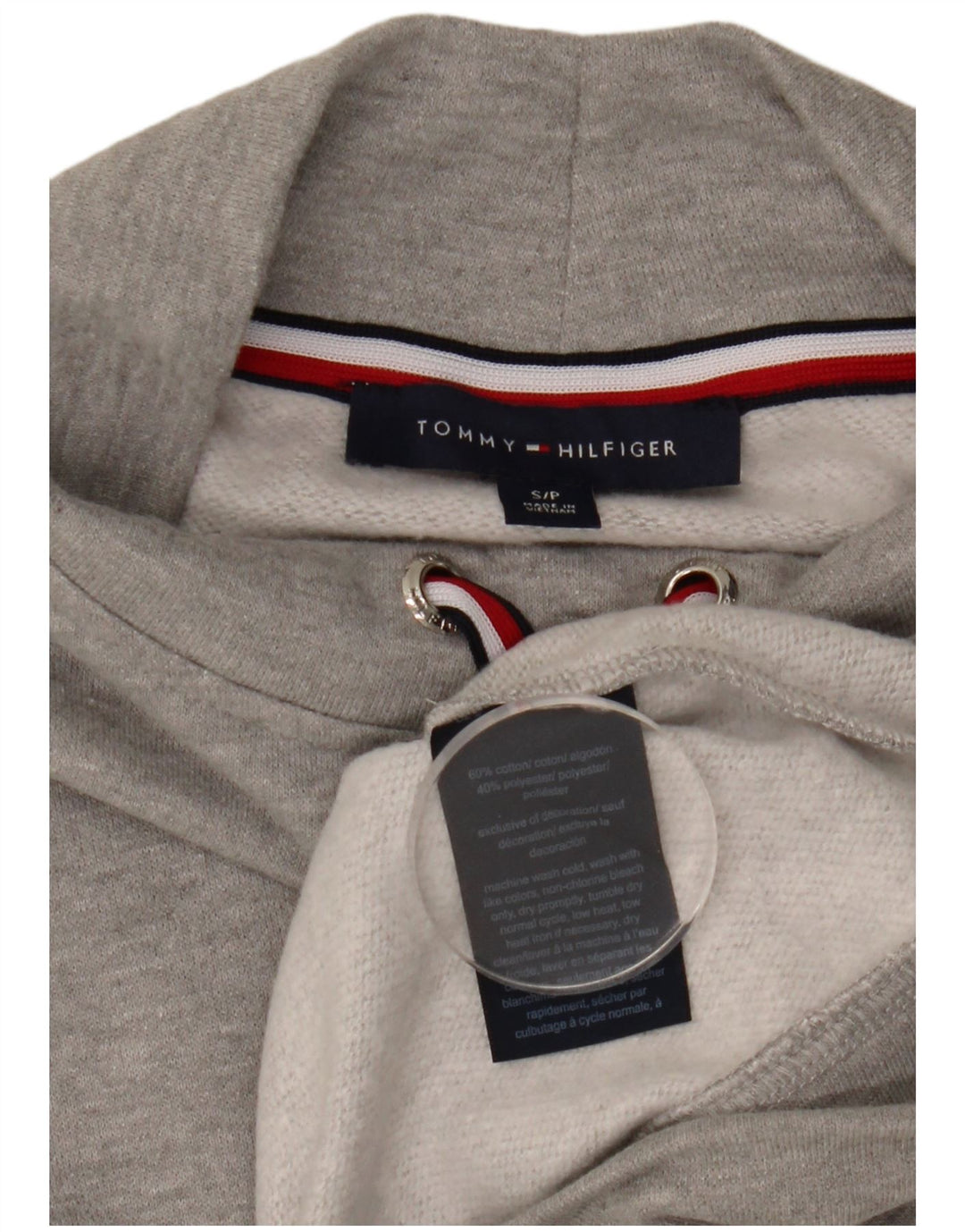 Tommy Hilfiger Γυναικεία φούτερ υπερμεγέθης Crop Jumper UK 10 Small Grey
