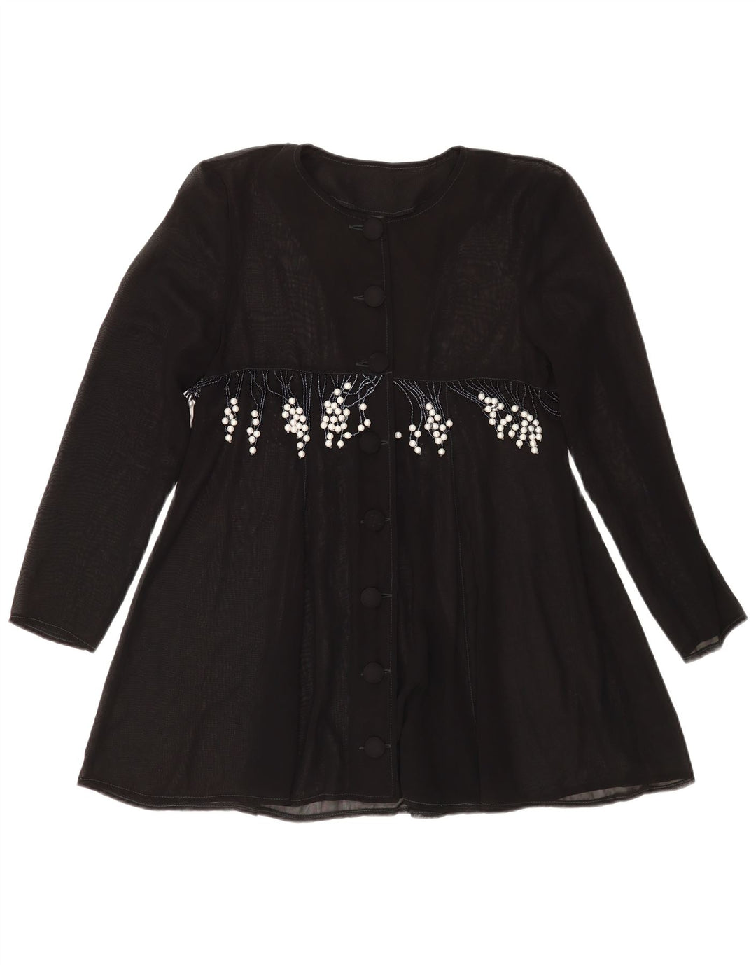 Vintage γυναικείο πουκάμισο μπλούζα UK 14 Medium Black