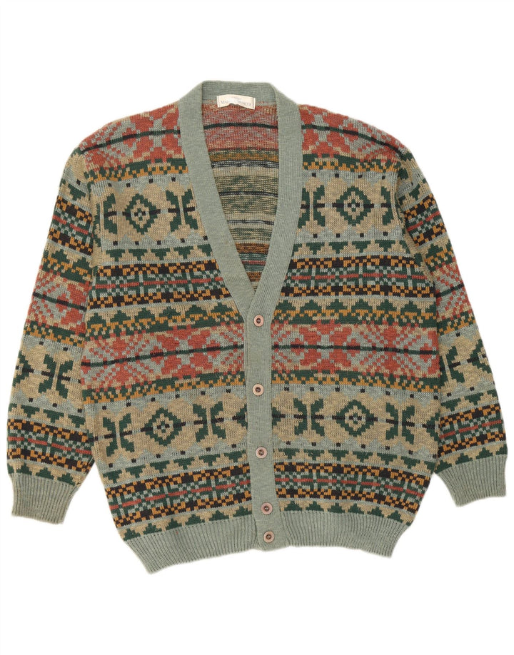 Ανδρικό πουλόβερ ζακέτα Marks & Spencer Medium πολύχρωμο Fair Isle