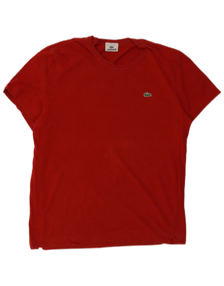 Ανδρικό T-Shirt Lacoste Top Size 4 Μεσαίο κόκκινο βαμβακερό