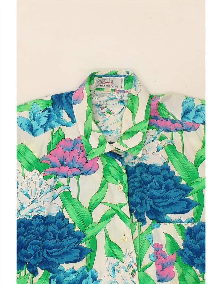 EMMANUEL SHVILI Womens Shirt IT 44 Medium Green Floral Cotton Vintage Emmanuel Shvili and Second-Hand Emmanuel Shvili from Messina Hembry 
