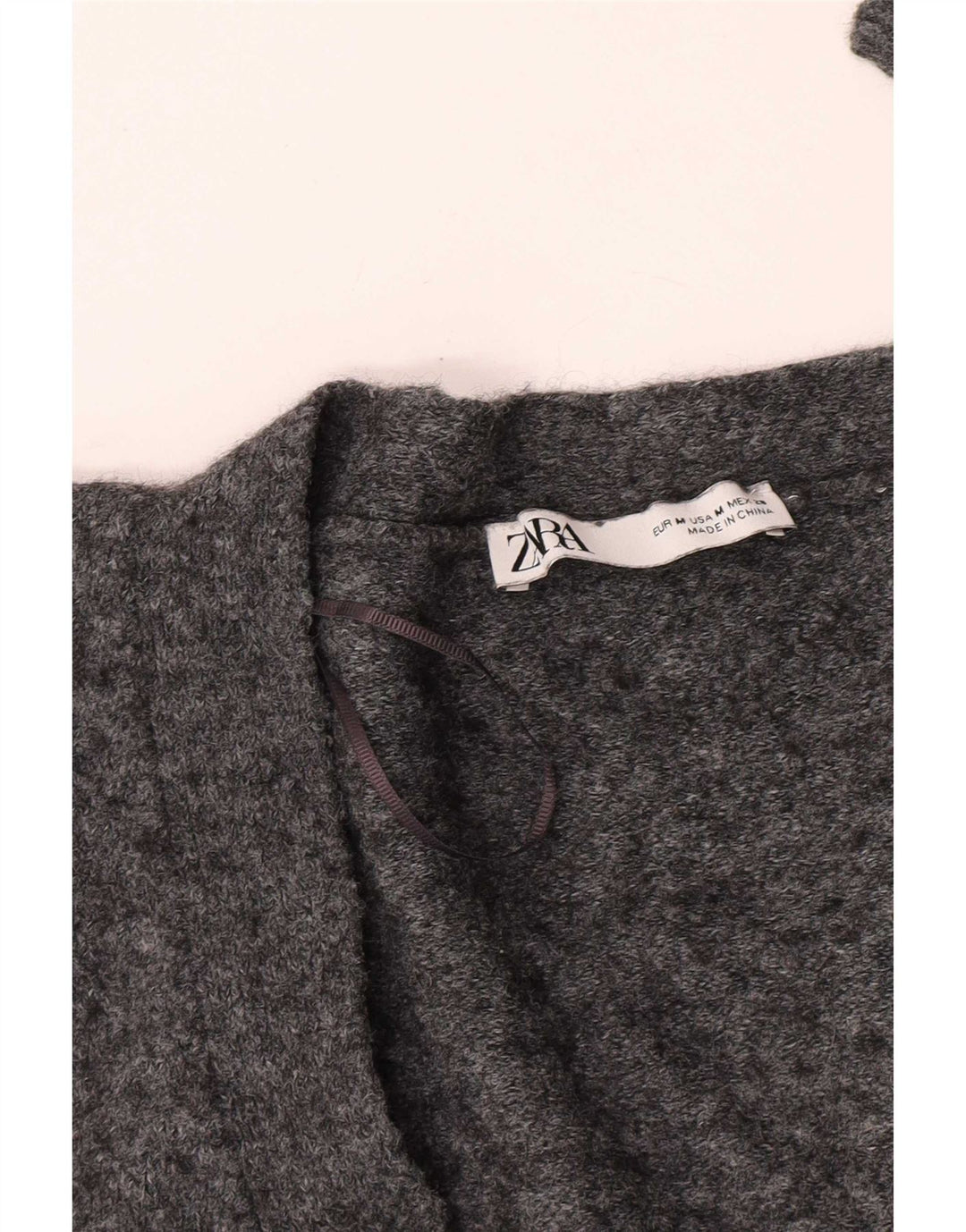 Zara Γυναικεία Ζακέτα Crop UK 14 Medium Grey Flecked