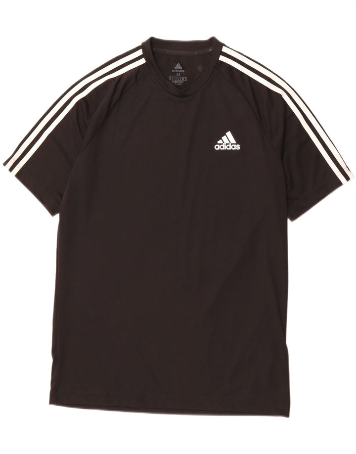 ADIDAS Mens Aeroready T-Shirt Top Medium Black Polyester Vintage Adidas and Second-Hand Adidas from Messina Hembry 