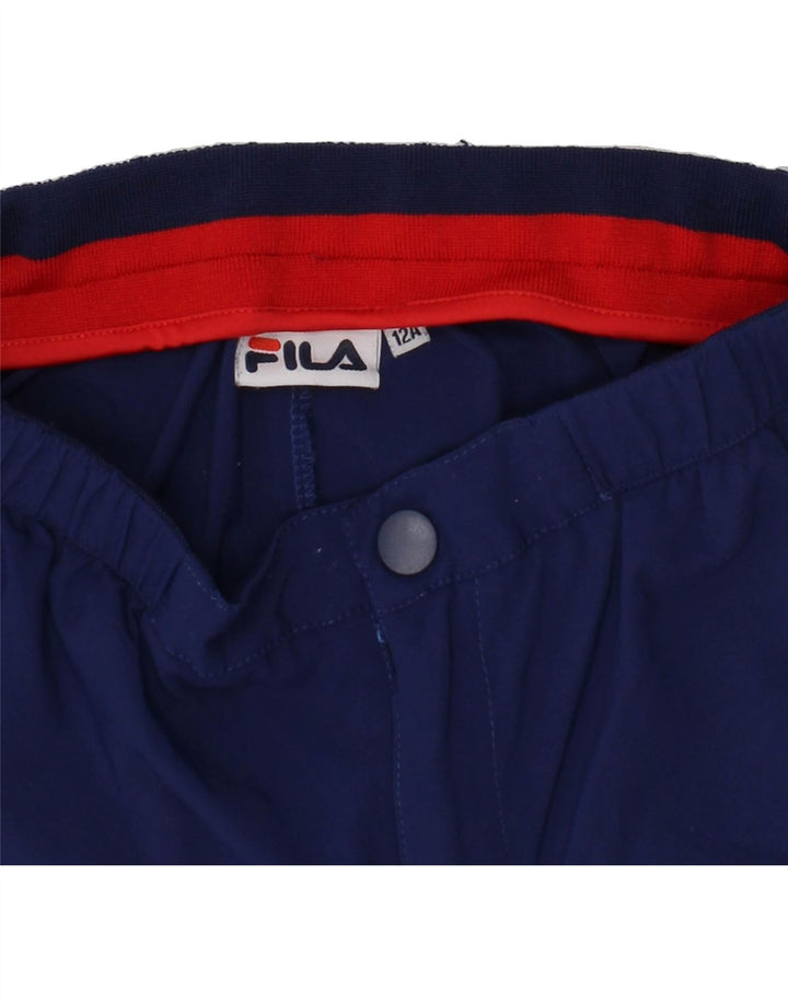 FILA Boys Graphic Chino Shorts 11-12 Years W25 Navy Blue Polyester Vintage Fila and Second-Hand Fila from Messina Hembry 