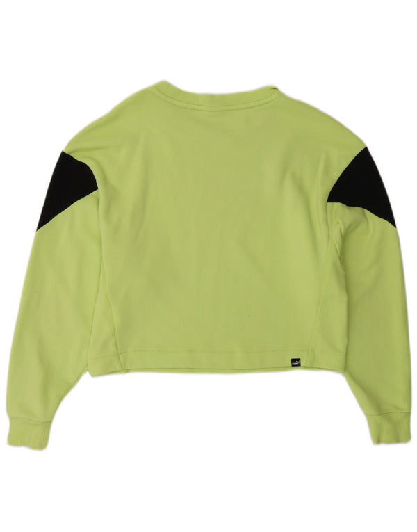 Γυναικεία φούτερ Puma Crop Jumper UK 10 Small Green Colourblock Βαμβακερό