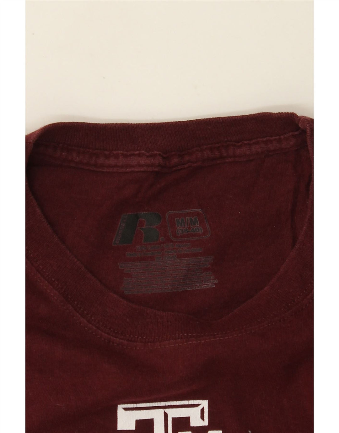 Ανδρικό γραφικό μπλουζάκι RUSSELL ATHLETIC Top UK 38/40 Medium Burgundy