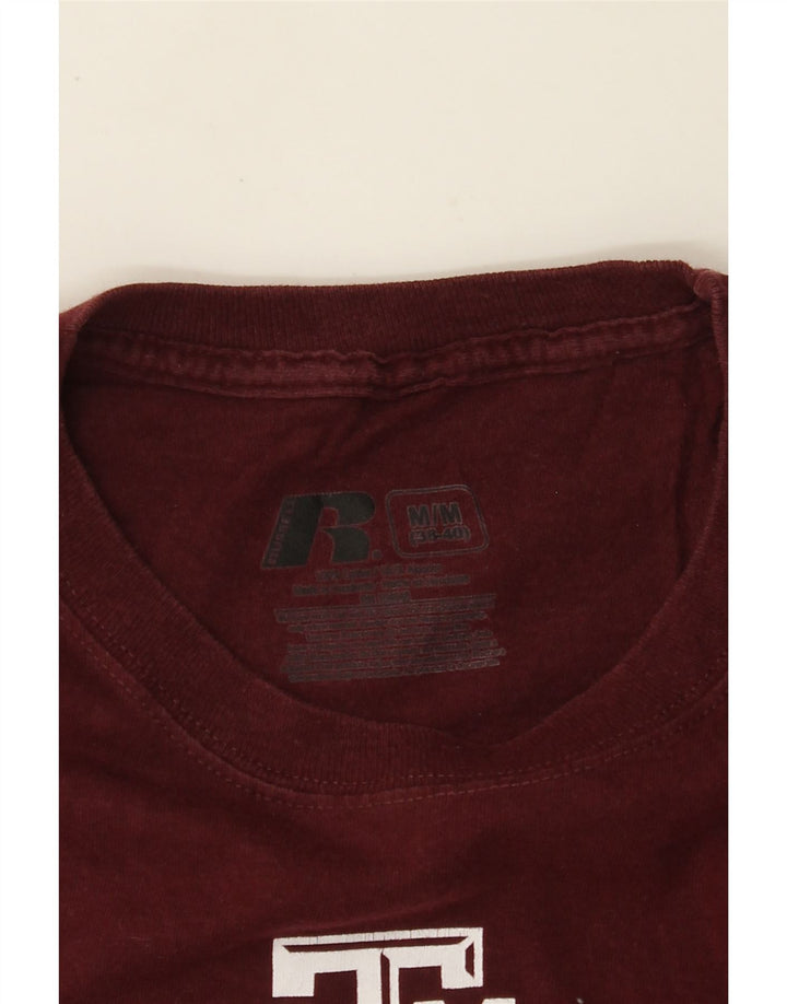 Ανδρικό γραφικό μπλουζάκι RUSSELL ATHLETIC Top UK 38/40 Medium Burgundy
