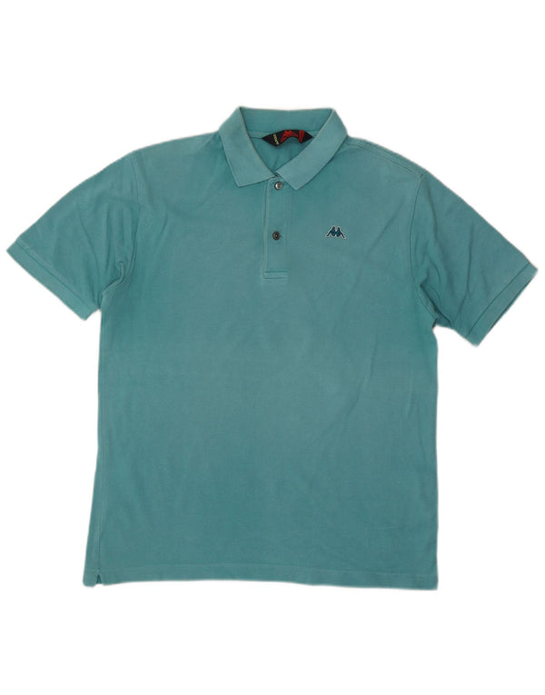 Ανδρικό μπλουζάκι πόλο Kappa, μεσαίο μπλε βαμβακερό