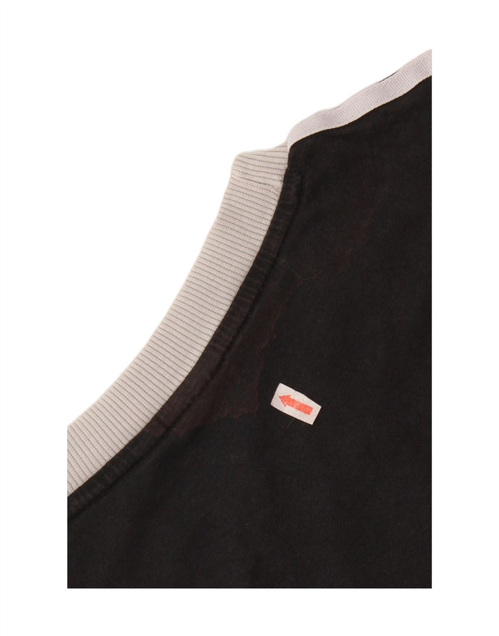 Γυναικείο T-Shirt ADIDAS Top UK 12 μεσαίο μαύρο βαμβακερό