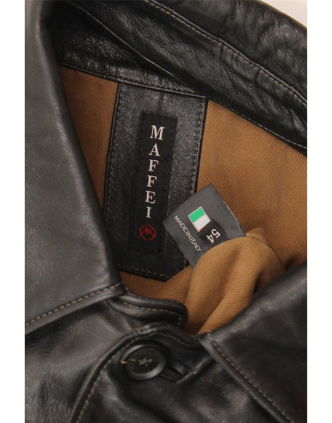 Maffei Ανδρικό Δερμάτινο Μπουφάν IT 54 2XL Μαύρο