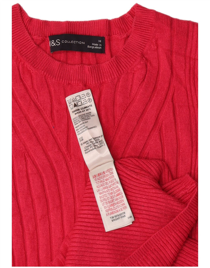 Marks & Spencer Γυναικείο πουλόβερ με λαιμόκαυστο UK 12 Medium Pink