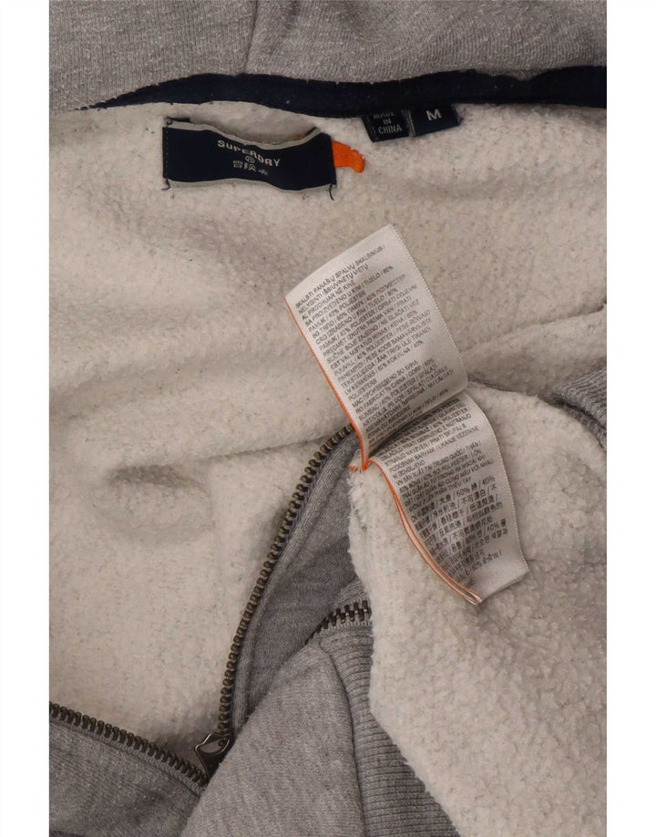 Ανδρικό πουλόβερ με κουκούλα με φερμουάρ Superdry Βαμβακερό μεσαίο γκρι