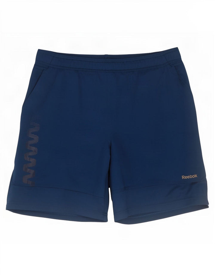 Ανδρικά γραφικά αθλητικά σορτς Reebok Small Navy Blue Polyester
