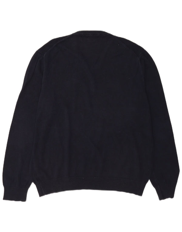 Marks & Spencer Ανδρικό πουλόβερ με λαιμόκοψη 2XL, μπλε βαμβακερό