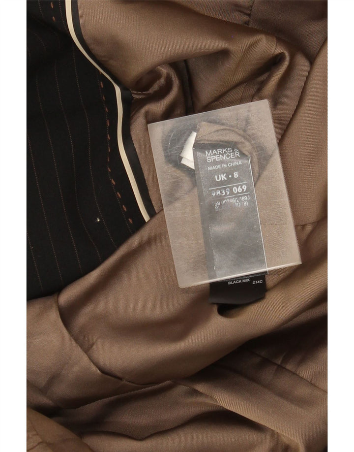 Marks & Spencer Γυναικείο σακάκι 2 κουμπιών UK 8 Small Black Pinstripe