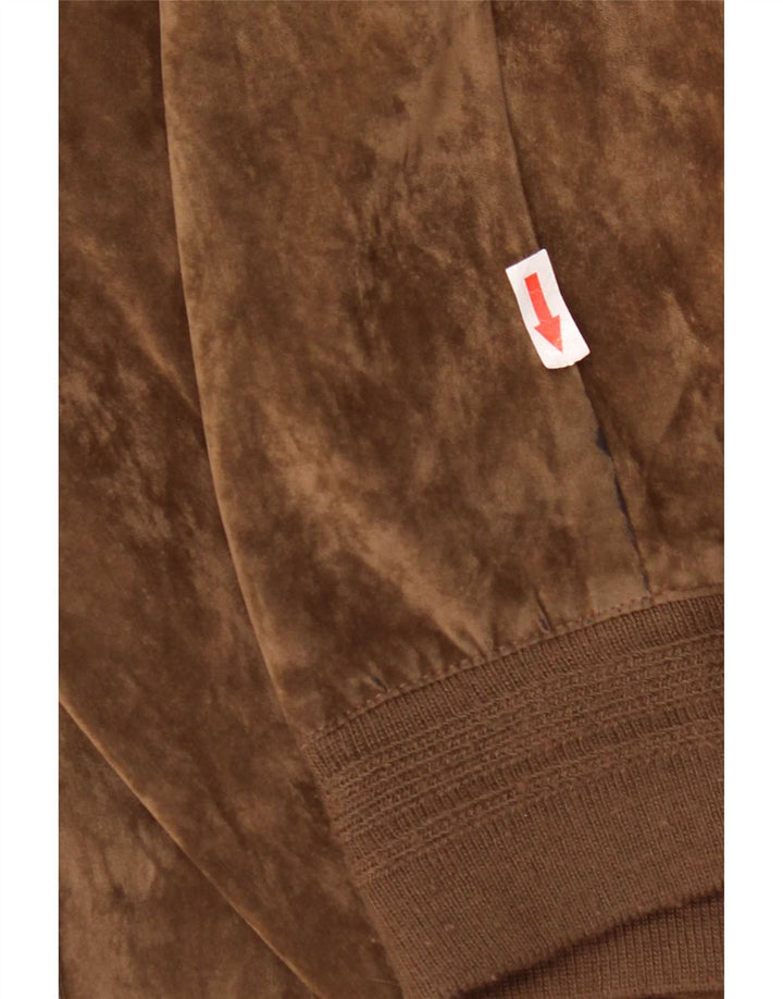 Vintage Ανδρικό Velor Bomber Jacket IT 52 XL Brown Silk