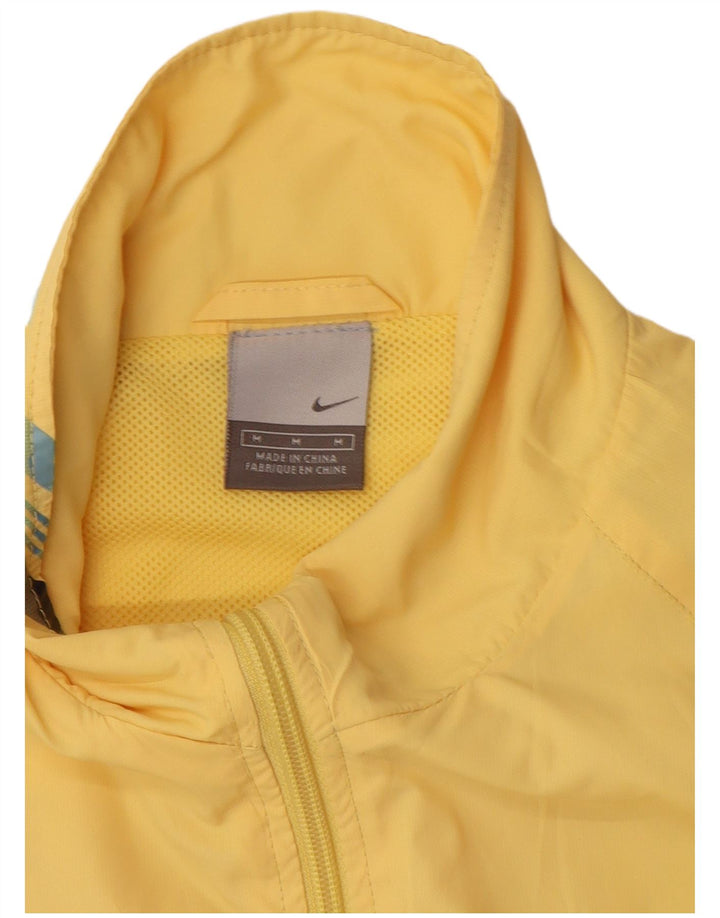Γυναικείο γραφικό μπουφάν βροχής NIKE UK 12 Medium Yellow Nylon