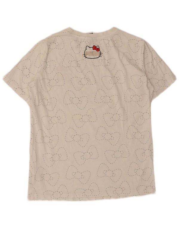 Γυναικείο γραφικό μπλουζάκι Puma Top UK 14 μεσαίο λευκό βαμβακερό