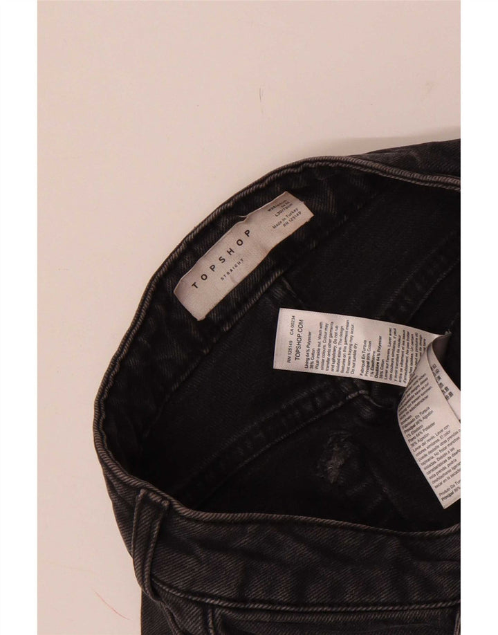 Topshop Womens Distressed Cropped Jeans W25 L24 Grey Polyester