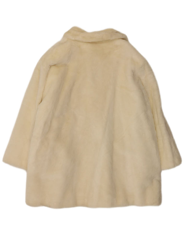 Vintage Γυναικείο Πανωφόρι από Faux Fur UK 18 XL Off White