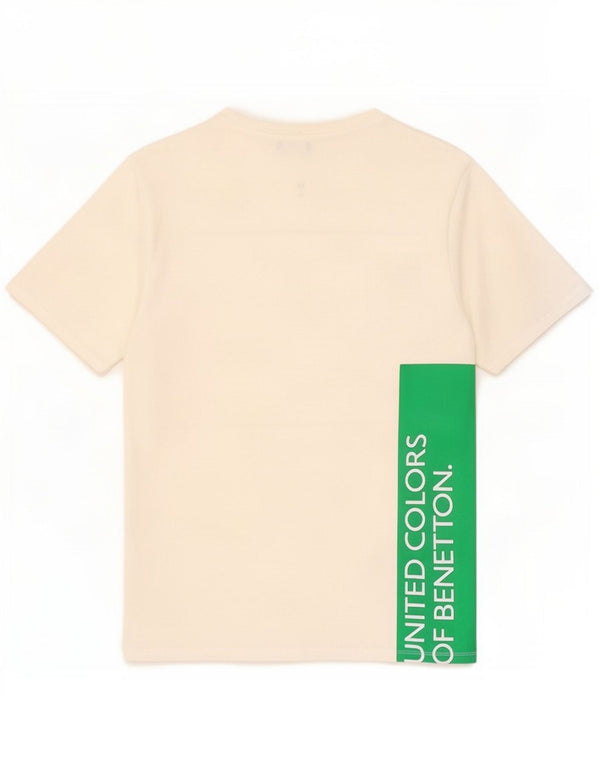 Γυναικείο γραφικό μπλουζάκι Benetton τοπ UK 18 XL από λευκό βαμβακερό