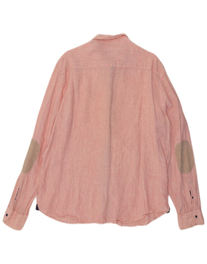 Ανδρικό πουκάμισο Massimo Dutti 2XL Pink Pinstripe