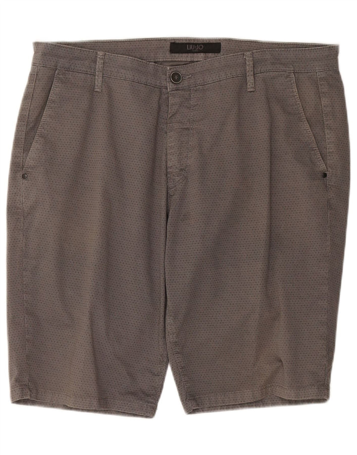 LIU JO Mens Chino Shorts IT 56 3XL W40 Grey Spotted Cotton
