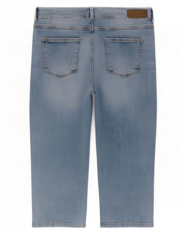 Marks & Spencer Womens Boyfriend Capri Jeans UK 12 Medium W30 Blue Cotton