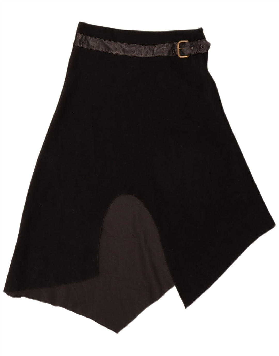 Vintage γυναικεία ψηλόμεση ασύμμετρη φούστα IT 48 XL W30 Μαύρη Πολυεστέρας