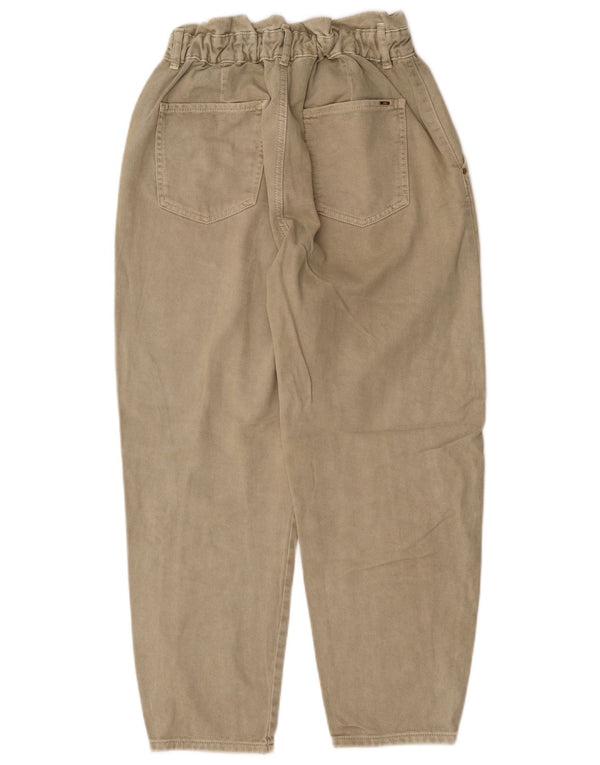 Zara γυναικείο ψηλόμεσο τζιν κωνικό EU 40 Medium W30 L25 Μπεζ βαμβακερό