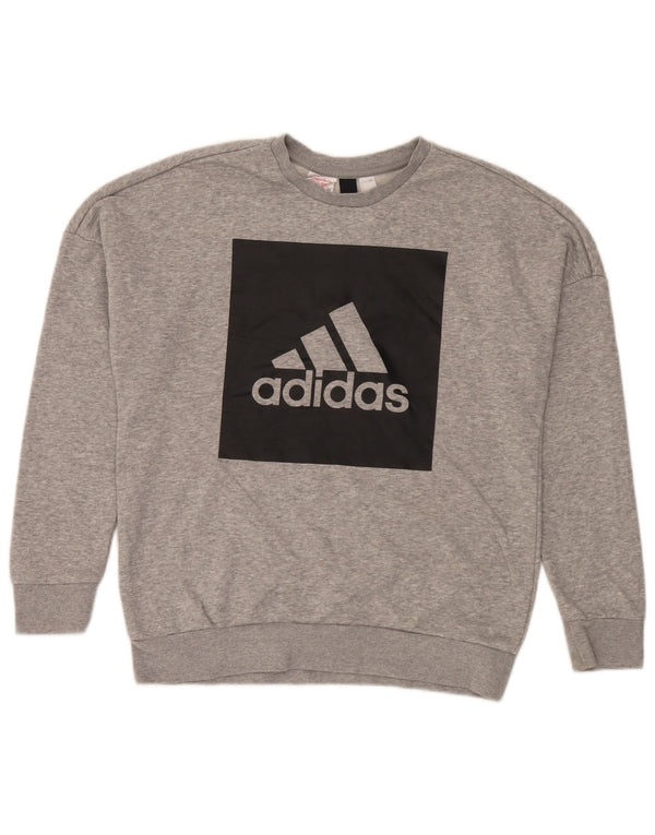 Γραφικό Φούτερ Adidas Boys Jumper 13-14 ετών Γκρι βαμβακερό