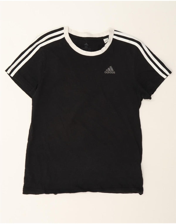 Adidas Γυναικείο T-Shirt Top UK 4/6 XS Μαύρο βαμβακερό