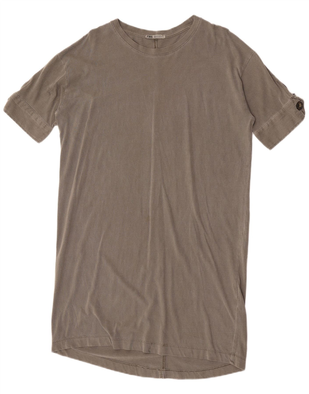 Zara Γυναικείο T-Shirt Φόρεμα UK 14 Medium Grey