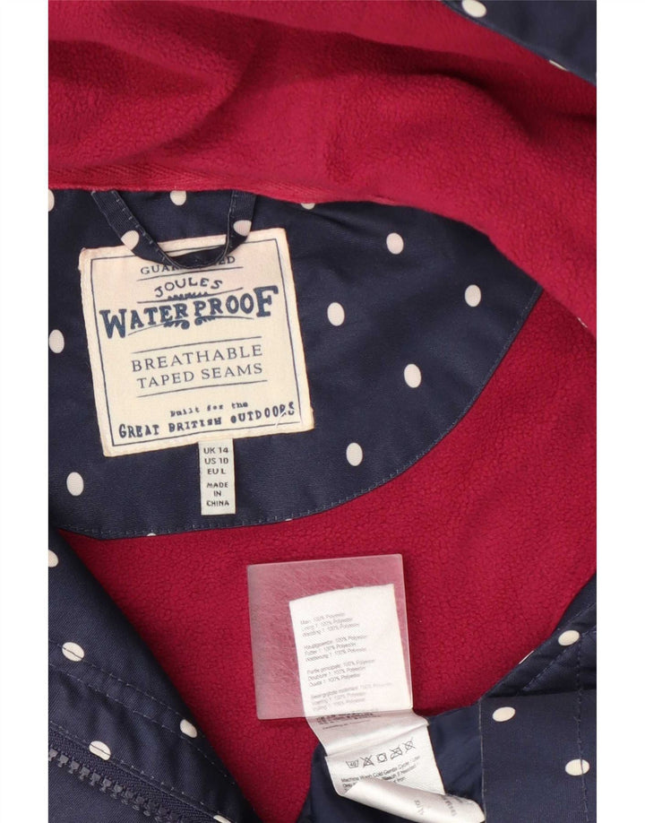 Joules γυναικείο αδιάβροχο με κουκούλα UK 14 Large Navy Blue Pot Pot Polyester