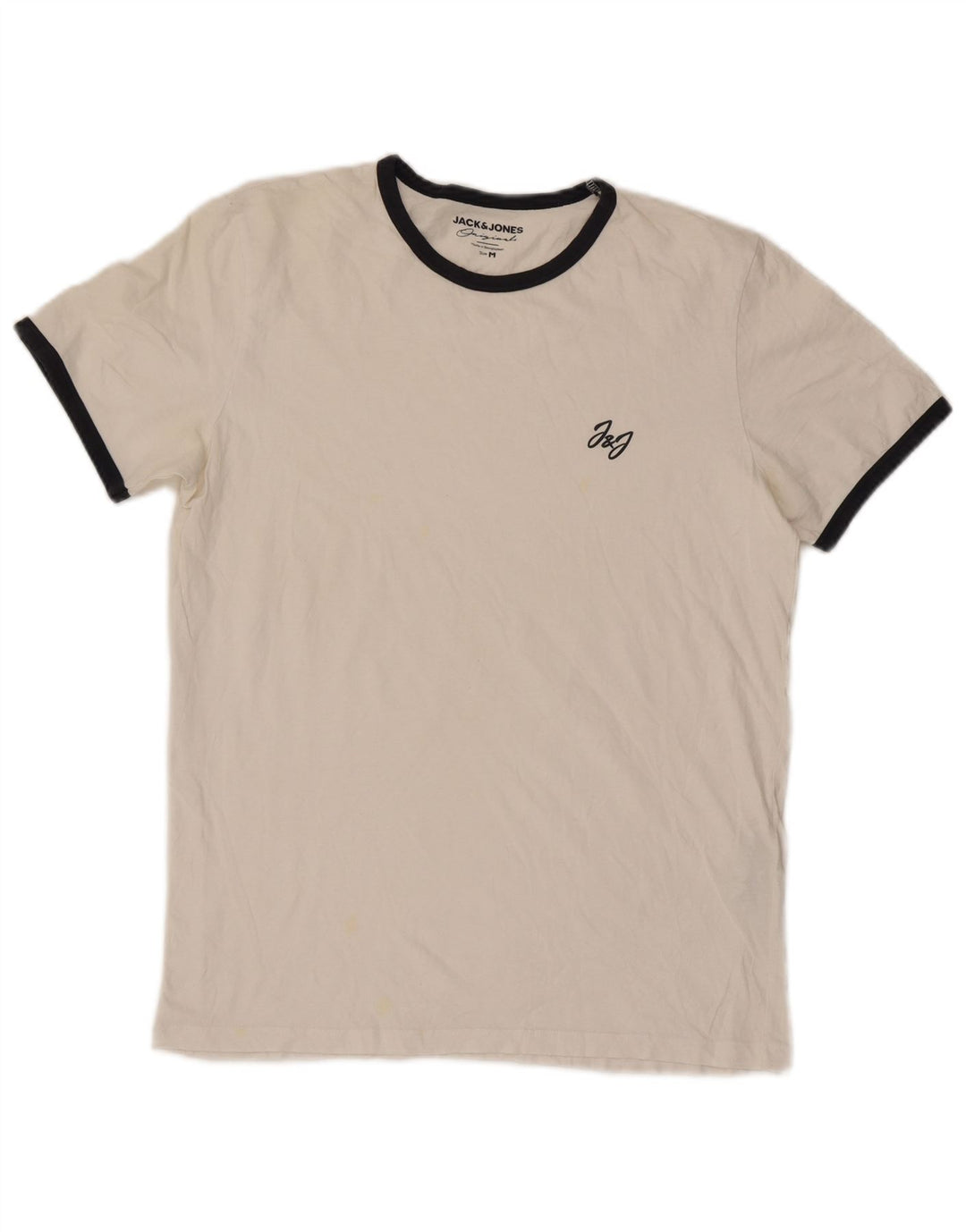 Jack & Jones Ανδρικό T-Shirt Μπλουζάκι από μεσαίο λευκό βαμβακερό ριγέ
