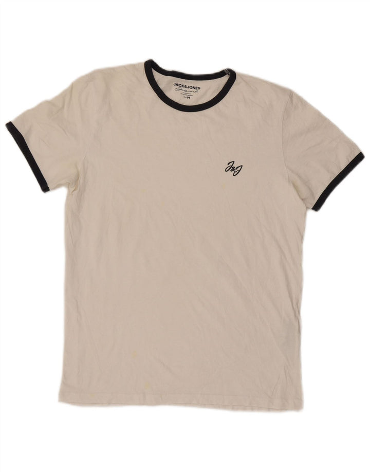 Jack & Jones Ανδρικό T-Shirt Μπλουζάκι από μεσαίο λευκό βαμβακερό ριγέ