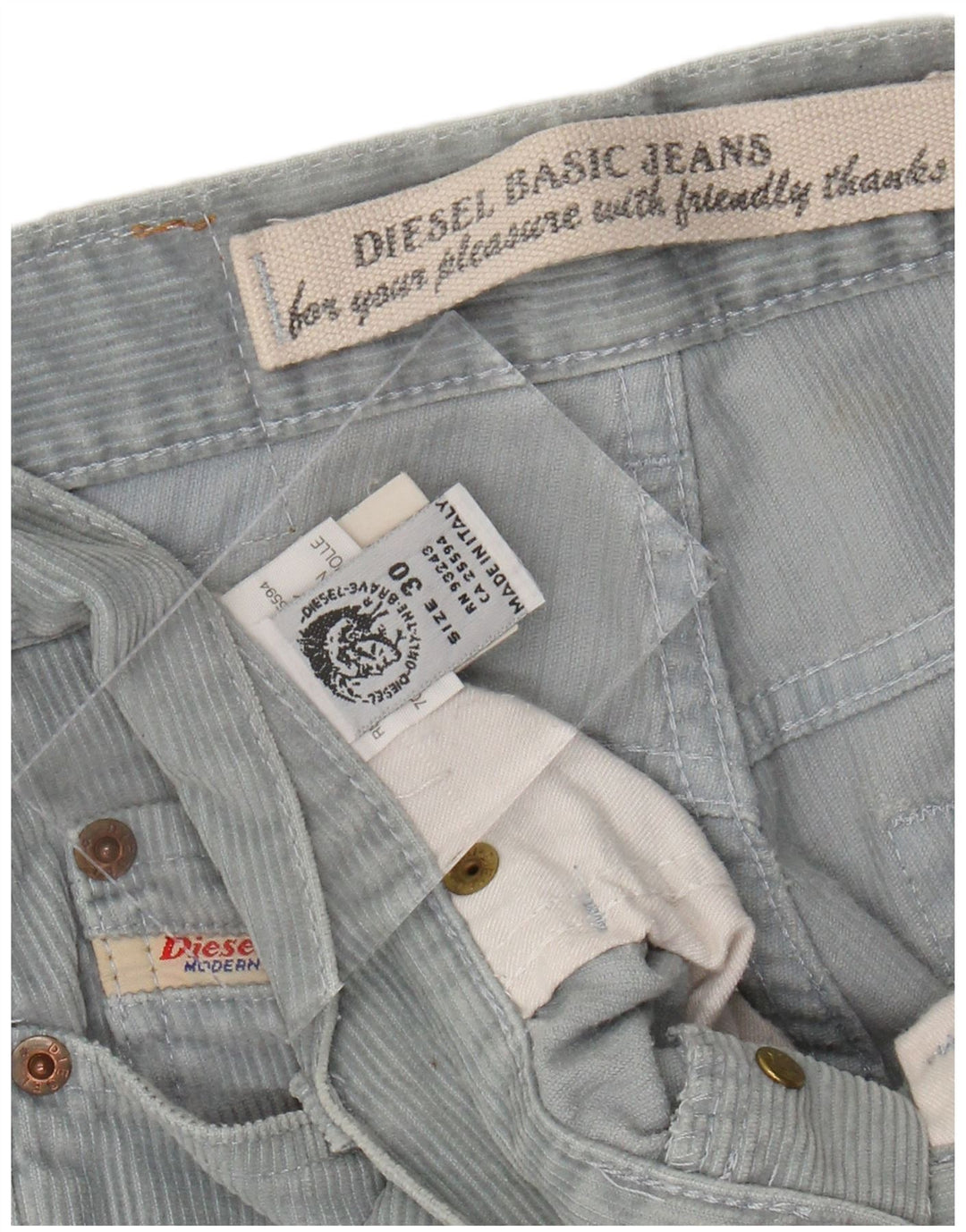 Ανδρικό ίσιο κοτλέ παντελόνι DIESEL W30 L31 Μπλε Βαμβακερό