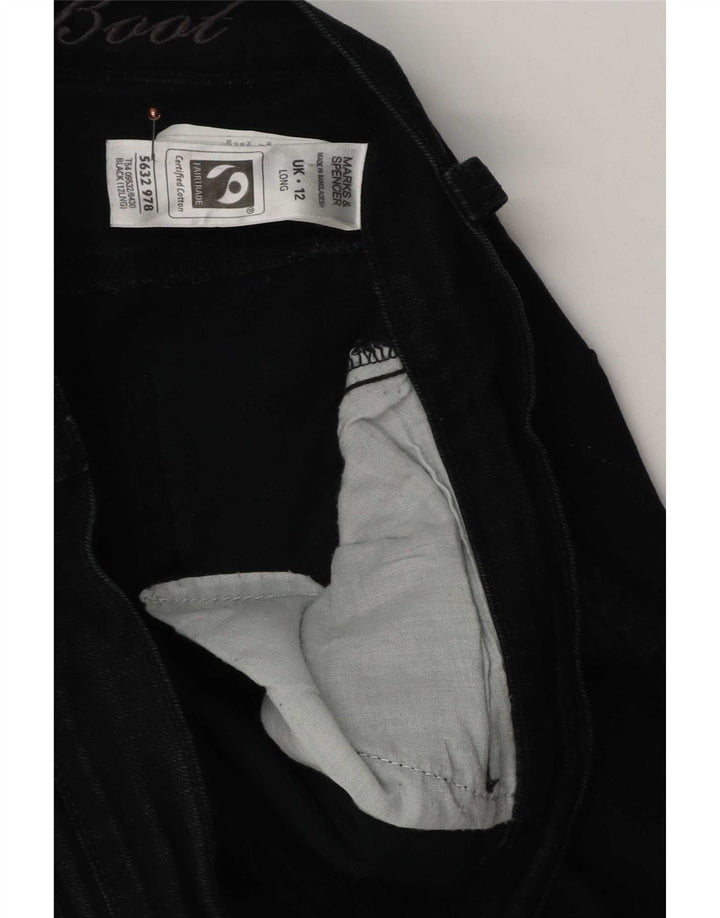 Marks & Spencer Γυναικεία Slim Bootcut Jeans UK 12 Medium W32 L30 Black Cotton