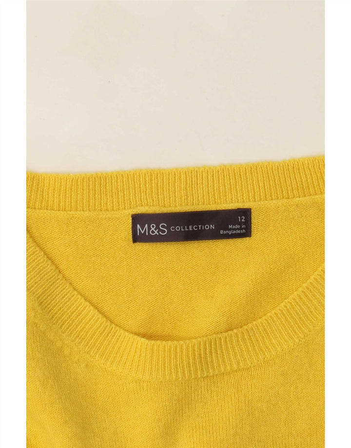 Marks & Spencer Γυναικείο πουλόβερ με λαιμόκοψη UK 12 Medium Yellow