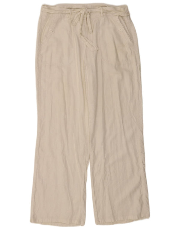 Marks & Spencer Γυναικείο Παντελόνι Loose Fit UK 16 Large W34 L30 White Len
