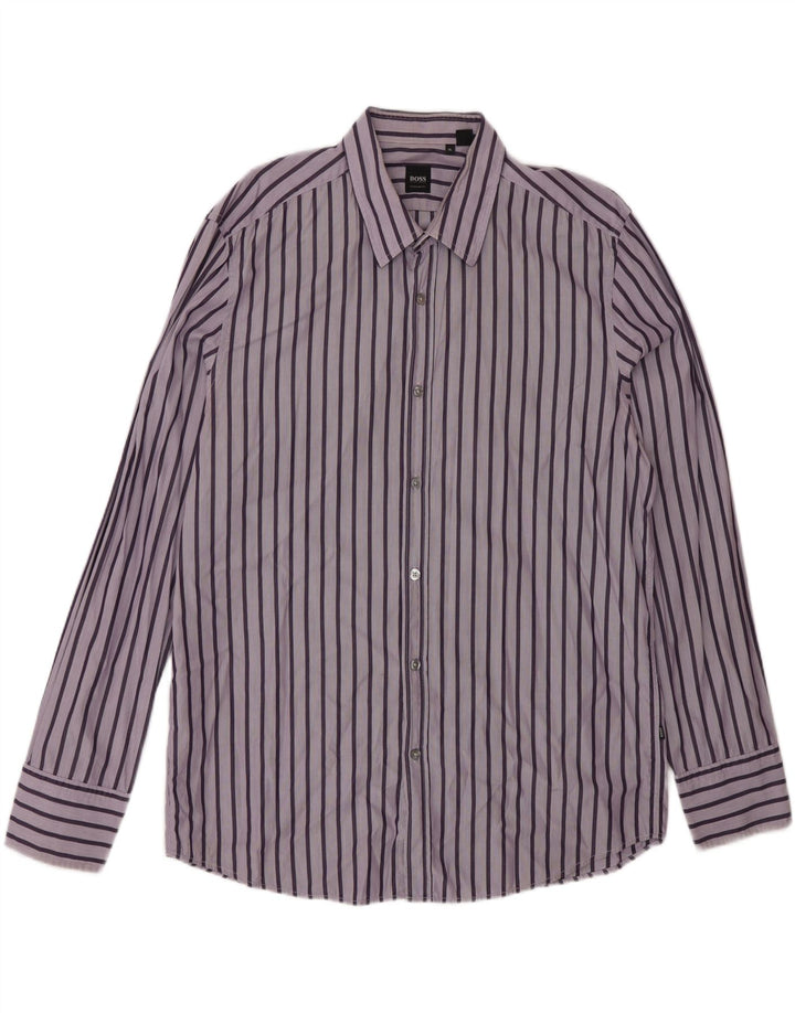 Ανδρικό πουκάμισο Hugo Boss Regular Fit XL Μωβ ριγέ
