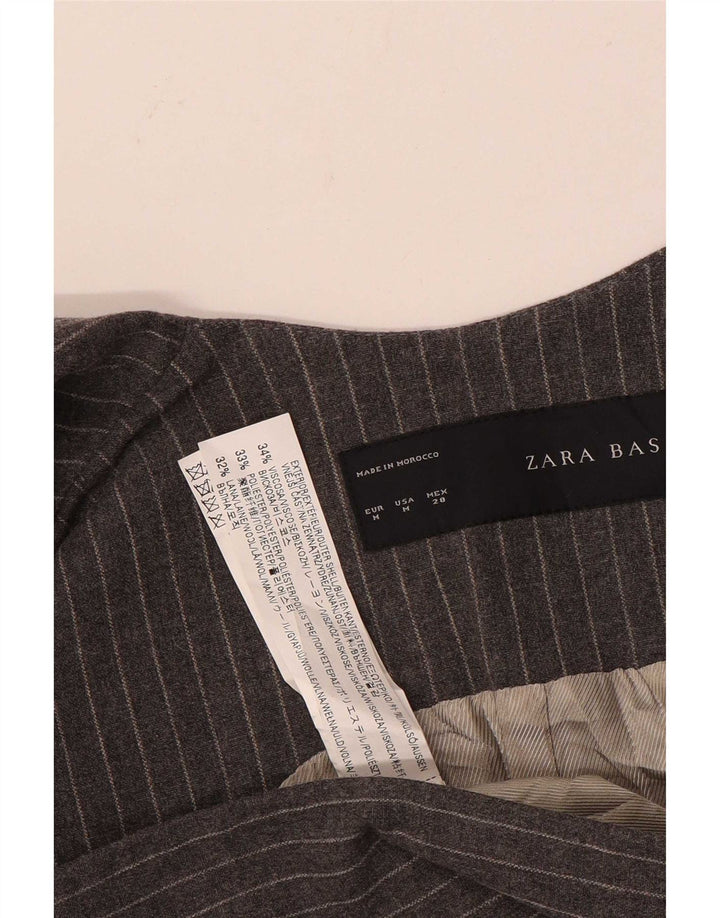 Zara Γυναικείο αμάνικο σακάκι με μακρυά μπουφάν UK 12 μεσαίου γκρι ρίγες