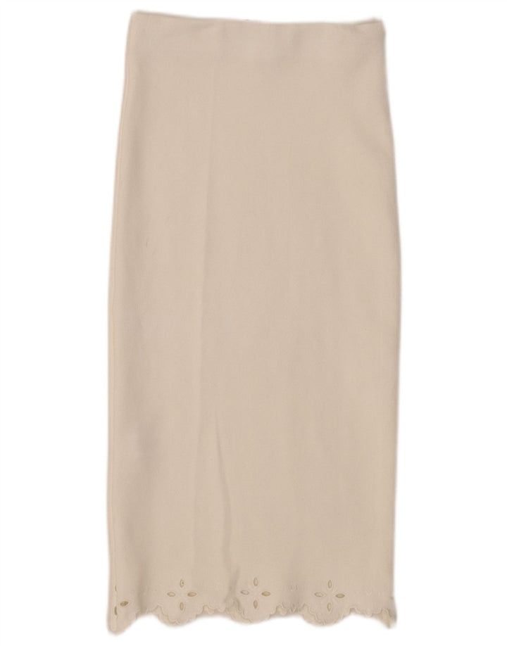 Zara Γυναικεία ίσια φούστα Small W26 White Viscose