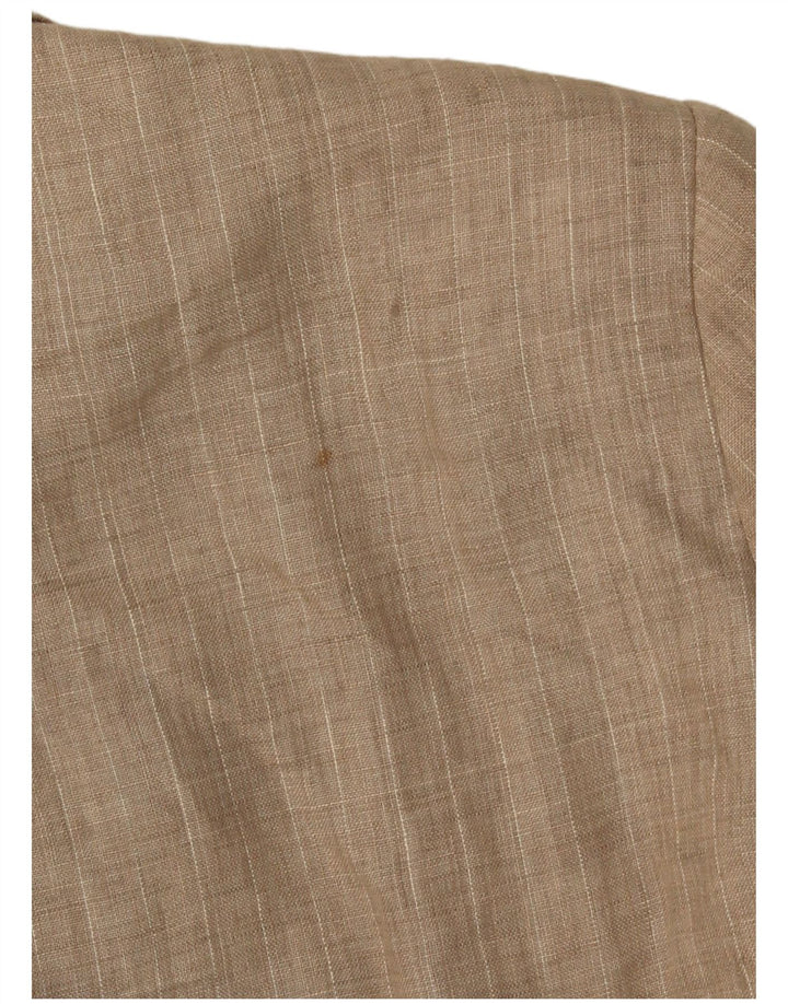 Zara γυναικείο μπουφάν 1 κουμπιού blazer UK 18 XL Beige Pinstripe Polyester