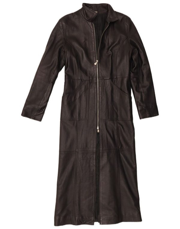 Wake Γυναικείο Δερμάτινο Παλτό UK 12 Medium Black Leather