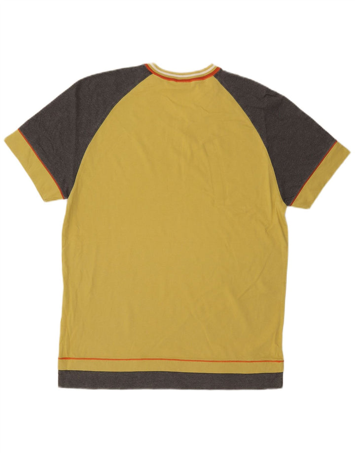 Ανδρικό γραφικό μπλουζάκι Fila Top Medium Yellow Colourblock Βαμβακερό