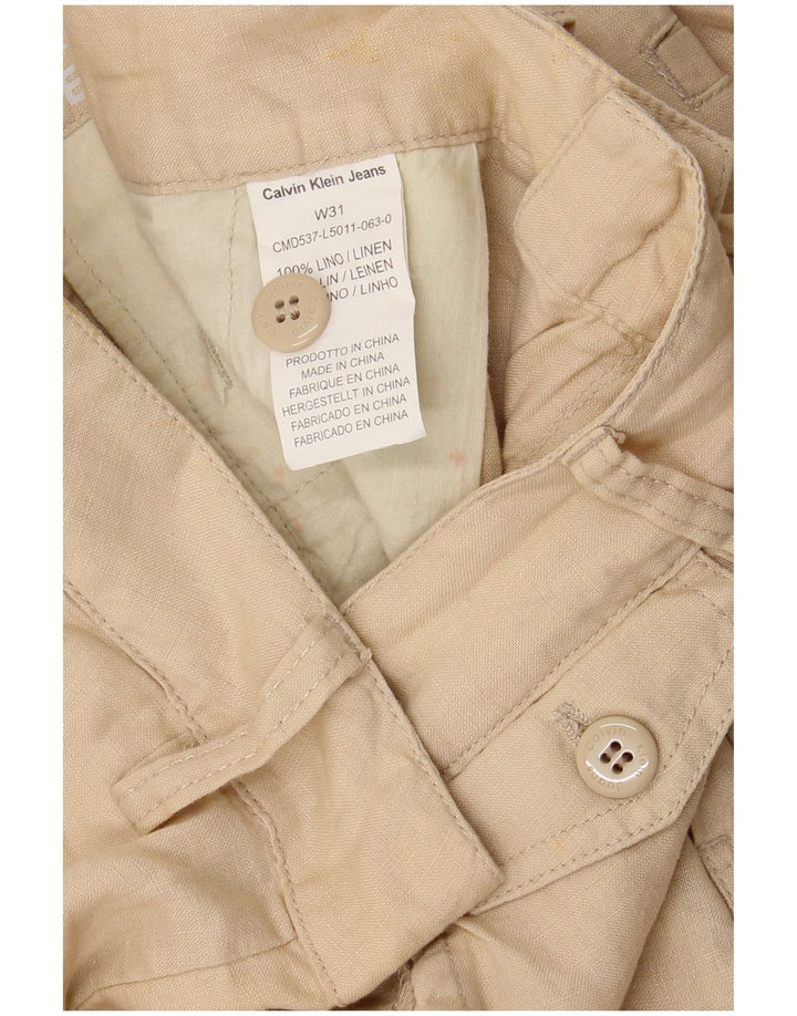 CALVIN KLEIN Ανδρικό σορτς Chino W31 Μεσαίο Μπεζ Λινό